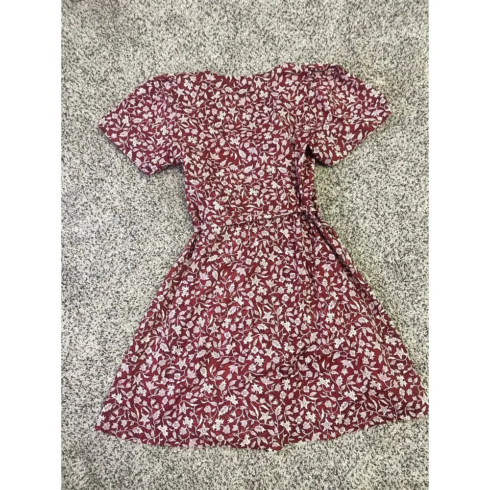 Madewell Red Floral Mini Dress 100% Cotton - Picture 12 of 15